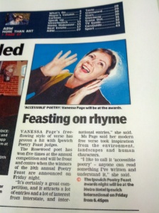 Ipswich Poetry Feast promo article - Quest newspapers